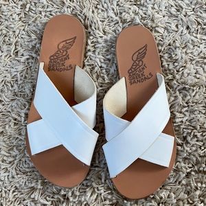 Ancient Greek sandals - White Thais Sandals